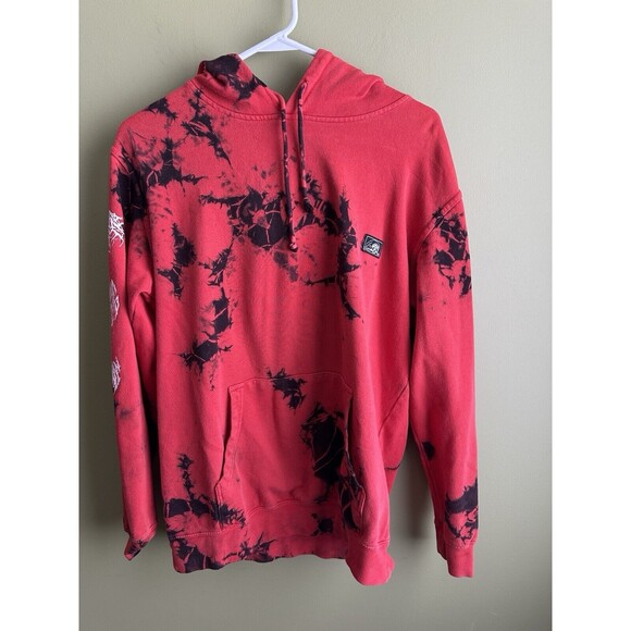 Lurking Class Other - Lurking Class Sketchy Tank Logo Black Red Tie Dye Skater Hoodie Sz Med Skull
